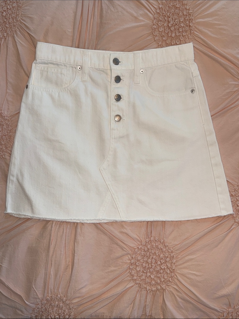 Madewell White Denim A-Line Skirt - Picture 3 of 12